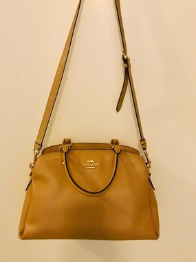 COACH TAN CARRY ALL CROSS BODY & hand bag